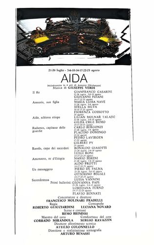 Programma di sala di Aida, Arena di Verona, 1974
