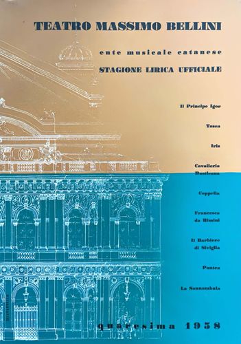 Programma di sala di Coppélia, Teatro Massimo Bellini, Catania, 1958