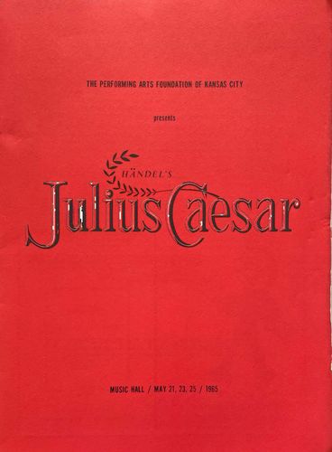 Programma di sala dell’opera Julius Caesar, Music Hall, Kansas City, 1965