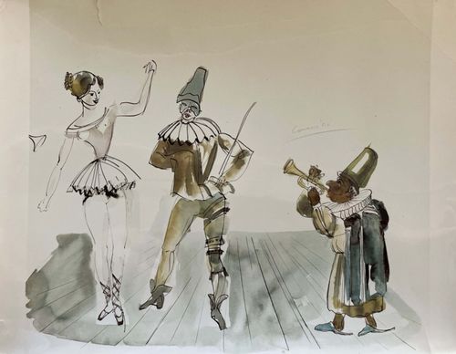 Figurini per i costumi dell’opera L’Elisir d’amore, Teatro La Fenice, 1962-63