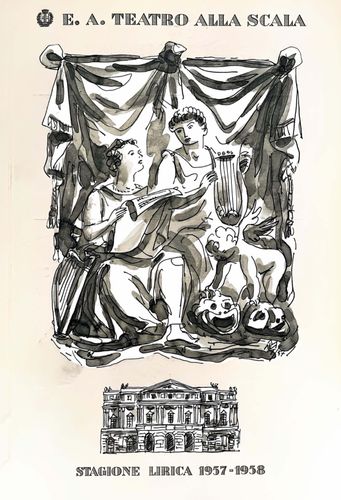 Programma di sala del balletto Prove di scena, Teatro alla Scala, 1957-58